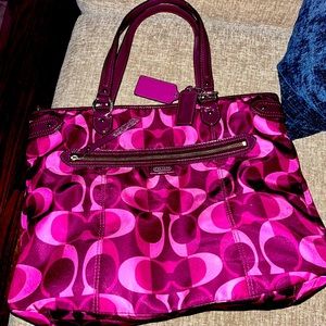 Coach Large Pink and Purple Tote Bag